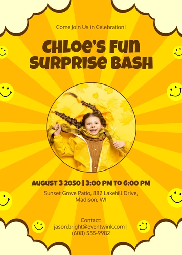 Fun Surprise Party Invitation Template - Edit Online & Download