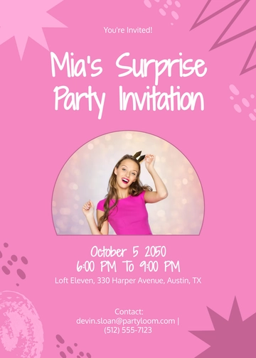 Trendy Surprise Party Invitation Template - Edit Online & Download