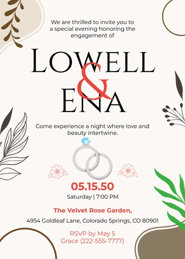 Aesthetic Engagement Reception Invitation Template - Edit Online & Download
