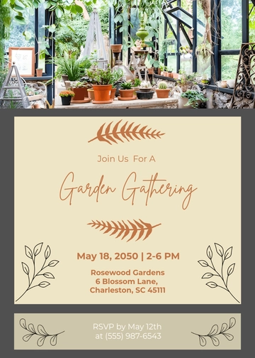 Professional Rustic Garden Invitation Template - Edit Online & Download