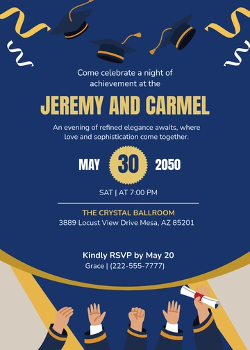 Elegant Reception Invitation Template - Edit Online & Download