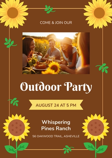Rustic Sunflower Invitation Template - Edit Online & Download