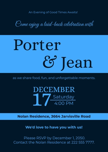 Casual Reception Invitation Template - Edit Online & Download