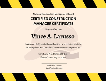 Certified Construction Manager Certificate Template - Edit Online & Download
