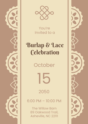 Rustic Burlap Invitation Template - Edit Online & Download