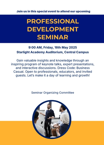 Free Seminar Invitation Wording Template to Edit Online
