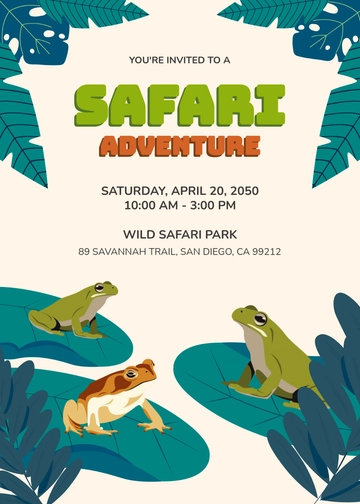 Creative Animal Safari Invitation Template - Edit Online & Download