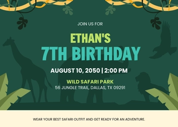 Aesthetic Safari Landscape Invitation Template - Edit Online & Download