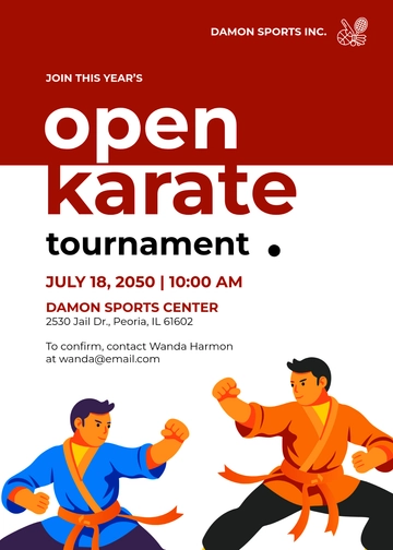 Karate Tournament Invitation Template - Edit Online & Download