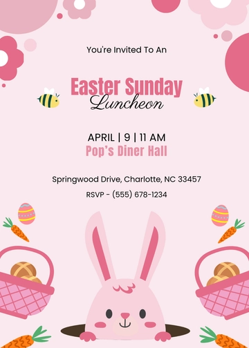 Easter Luncheon Invitation Template - Edit Online & Download