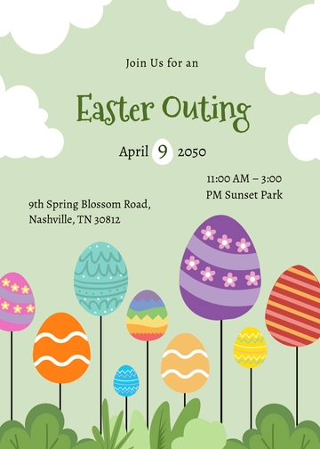 Free Pastel Background Easter Invitation Template to Edit Online