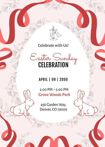 Aesthetic Easter Wreath Invitation Template - Edit Online & Download