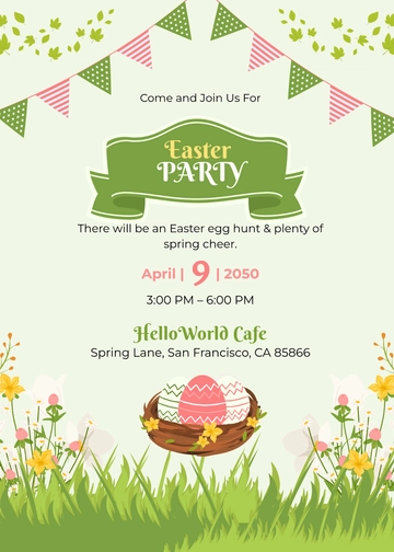 Free Spring Floral Easter Invitation Template to Edit Online