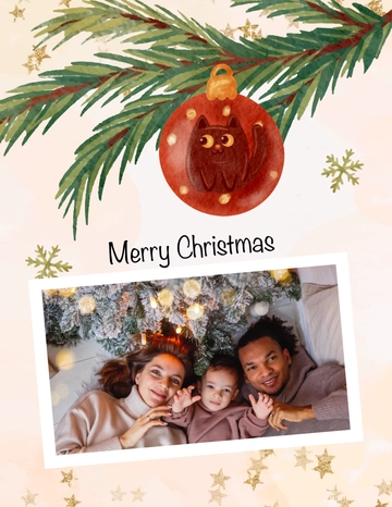 Watercolor Christmas Photo Template - Edit Online | Template.net