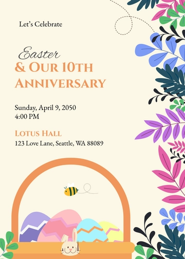 Easter Anniversary Invitation Template - Edit Online & Download