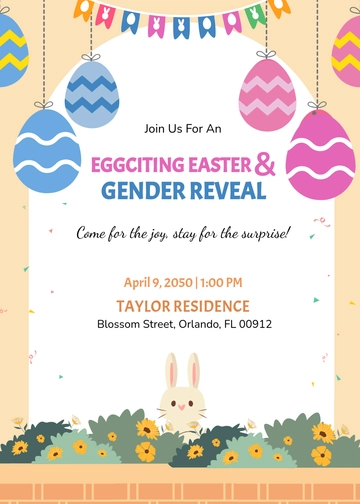 Easter Gender Reveal Invitation Template - Edit Online & Download