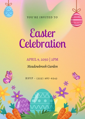 Gradient Easter Invitation Template - Edit Online & Download