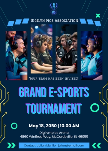 E-Sports Tournament Invitation Template - Edit Online & Download