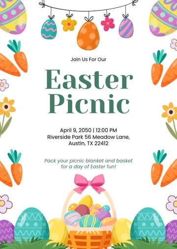 Creative Easter Picnic Invitation Template - Download | Template.net