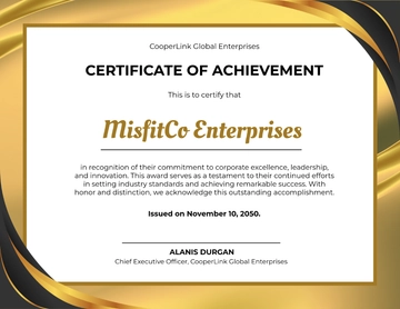 Gold Background Corporate Certificate Template - Download | Template.net