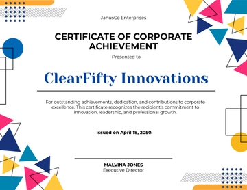 Colorful Multipurpose Corporate Certificate Template - Download | Template.net