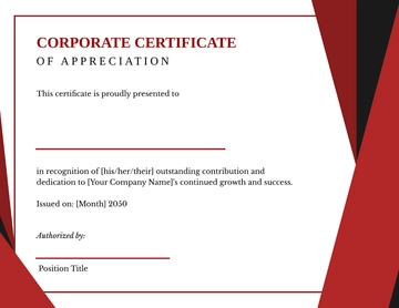 Blank Corporate Certificate of Appreciation Template - Edit Online & Download