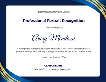 Professional Portrait Corporate Certificate Template - Edit Online & Download