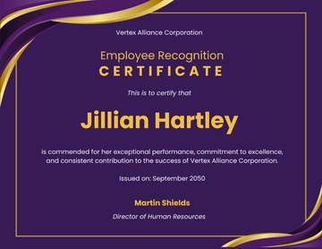 Corporate Employee Recognition Certificate Template - Edit Online & Download