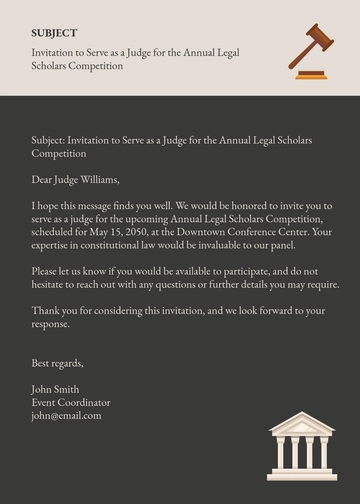 Legal Judge Invitation Message Template - Edit Online & Download