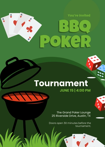 BBQ Poker Tournament Invitation Template - Edit Online & Download