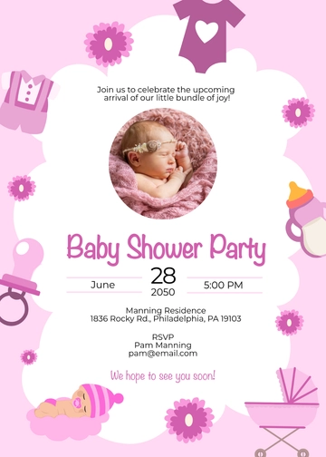 Baby Shower Invitation Message Template - Edit Online & Download
