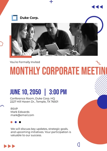 Corporate Meeting Invitation Message Template - Edit Online & Download