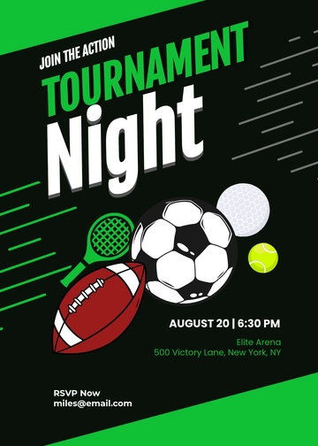 Exciting Tournament RSVP Invitation Template - Edit Online & Download