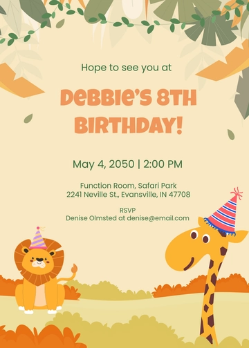 Safari Decorations Invitation Template - Edit Online & Download