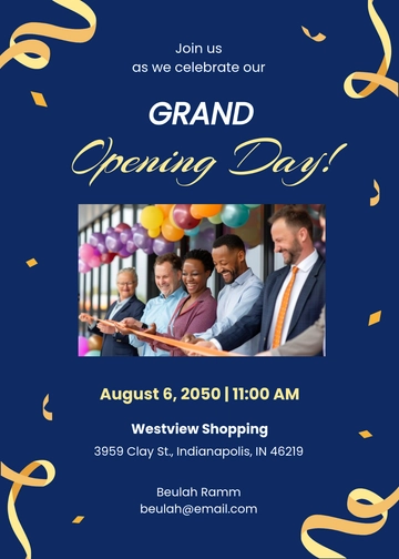 Grand Opening Invitation Message Template - Edit Online & Download