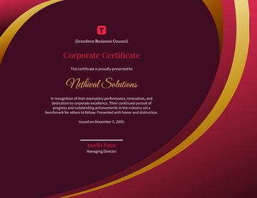 Modern Vector Corporate Certificate Template - Edit Online & Download