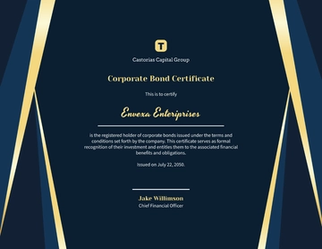 Elegant Corporate Bond Certificate Template - Edit Online & Download