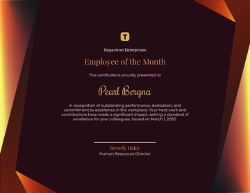 Corporate Employee of the Month Certificate Template - Edit Online & Download
