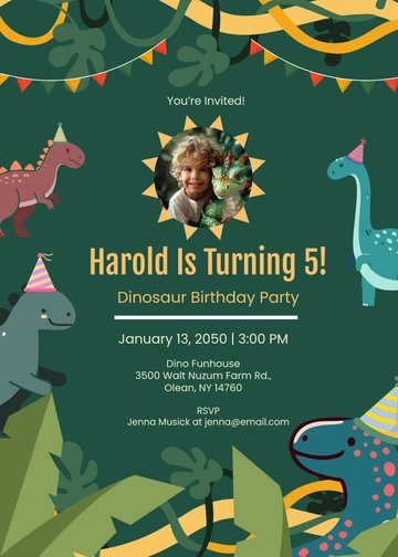 Dinosaur Safari Invitation Template - Edit Online & Download