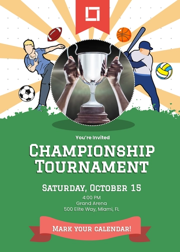 Save-The-Date Tournament Invitation Template - Edit Online & Download