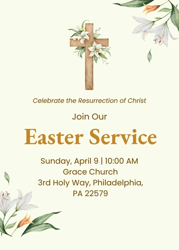 Religious Easter Invitation Template - Edit Online & Download