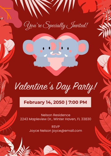 Red Safari Valentines Invitation Template - Edit Online & Download