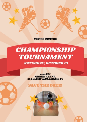 Spring Floorball Tournament Invitation Template - Edit Online & Download