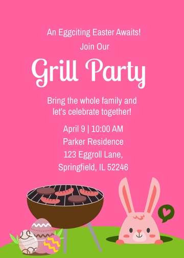 Pink Eggciting Easter Invitation Template - Edit Online & Download