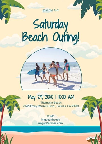 Safari Beach Outing Invitation Template - Edit Online & Download