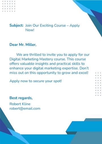 Course Application Invitation Wording Template - Edit Online & Download