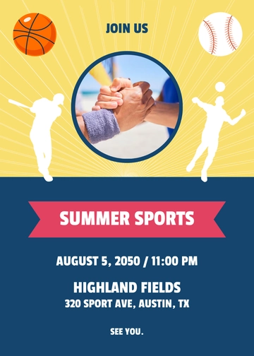 Summer Sports Tournament Invitation Template - Edit Online & Download