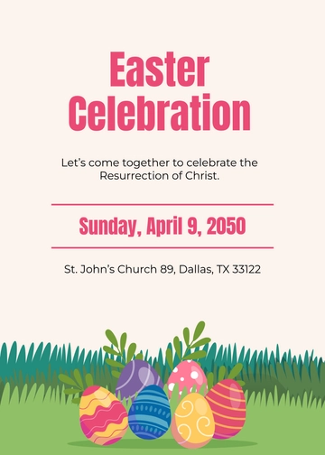 Professional Easter Service Invitation Template - Edit Online & Download