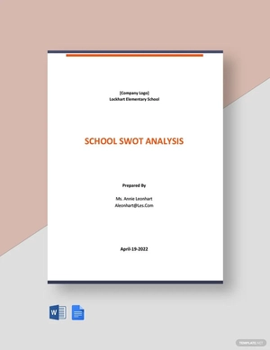 Sample School Swot Analysis Template