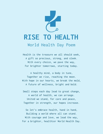 World Health Day Poem Template - Edit Online & Download